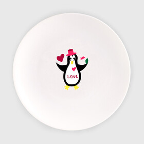 Тарелка с принтом Влюбленный пингвин , фарфор | диаметр - 210 мм
диаметр для нанесения принта - 120 мм | животные | кавайи | любовь | надпись на английском | сердца | цветы
