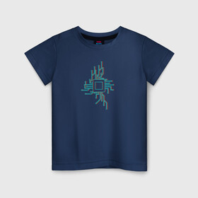 Детская футболка хлопок с принтом CPU , 100% хлопок | круглый вырез горловины, полуприлегающий силуэт, длина до линии бедер | pc | глитч | компьютер | пк | программист | процессор