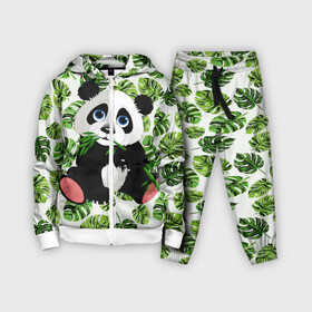 Детский костюм 3D с принтом Милая Панда (Летняя) ,  |  | animals | beast | eyes | flower | panda | глаза | животные | звери | летние | лето | милые | панда | паттерн | растения | цветы | эвкалипт