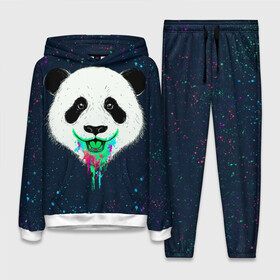Женский костюм 3D (с толстовкой) с принтом Панда Краски Брызги ,  |  | animals | beast | panda | брызги | глаза | животные | звери | краски | милые | панда | растения | цветы | эвкалипт