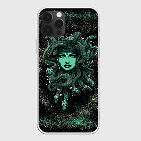 Чехол для iPhone 12 Pro Max с принтом Медуза , Силикон |  | бирюзовый. | греческие мифология | женщина | змеи | краски | красный | медуза горгона