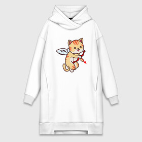 Платье-худи хлопок с принтом Angel Cat ,  |  | angel | animal | cat | cute | kitty | meow | ангел | друг | животные | киска | кися | китти | кот | котенок | котик | котэ | кошечка | кошка | мур | мяу | питомец