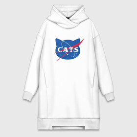 Платье-худи хлопок с принтом Cats NASA ,  |  | animal | cat | cute | kitty | meow | nasa | space | друг | животные | киска | кися | китти | космос | кот | котенок | котик | котэ | кошечка | кошка | мур | мяу | питомец