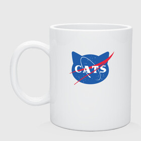 Кружка керамическая с принтом Cats NASA , керамика | объем — 330 мл, диаметр — 80 мм. Принт наносится на бока кружки, можно сделать два разных изображения | Тематика изображения на принте: animal | cat | cute | kitty | meow | nasa | space | друг | животные | киска | кися | китти | космос | кот | котенок | котик | котэ | кошечка | кошка | мур | мяу | питомец