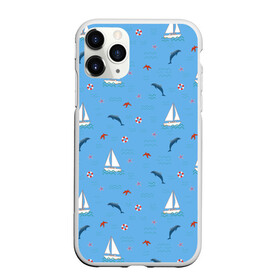 Чехол для iPhone 11 Pro Max матовый с принтом Море, дельфины, парусник , Силикон |  | boat | dolphins | lifebuoy | marine | ocean | sea | southern | starfish | summer | vacation | waves | волны | корабль | лето | лодка | морская звезда | морской | обитатели | океан | отдых | пейзаж | плавание | пляж | синий | спасательный круг | 