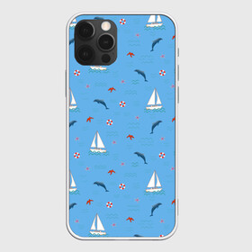 Чехол для iPhone 12 Pro Max с принтом Море, дельфины, парусник , Силикон |  | boat | dolphins | lifebuoy | marine | ocean | sea | southern | starfish | summer | vacation | waves | волны | корабль | лето | лодка | морская звезда | морской | обитатели | океан | отдых | пейзаж | плавание | пляж | синий | спасательный круг | 