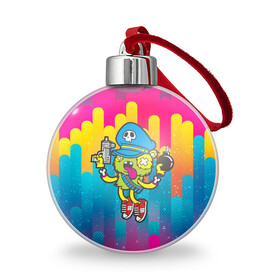 Ёлочный шар с принтом Crazy Bomberman , Пластик | Диаметр: 77 мм | Тематика изображения на принте: bomberman | crazy | бомба | бомбермен | бомбермэн | оружие