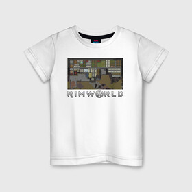 Детская футболка хлопок с принтом римворлд , 100% хлопок | круглый вырез горловины, полуприлегающий силуэт, длина до линии бедер | rimworld | игра | компьютерная игра | научно фантастическая | римворлд