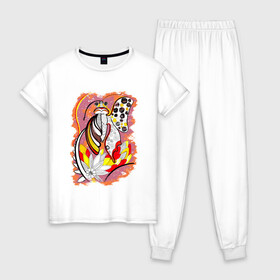 Женская пижама хлопок с принтом abstract butterfly , 100% хлопок | брюки и футболка прямого кроя, без карманов, на брюках мягкая резинка на поясе и по низу штанин | line art | абстракция | бабочка | геометрия | линии | насекомое | фантазия | цветы