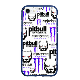 Чехол для iPhone 7/8 матовый с принтом PITBULL SYNDICATE X MONSTER , Силикон | Область печати: задняя сторона чехла, без боковых панелей | games | monster energy | pitbull syndicate | игры | питбудь синдикат | питбуль | разработчик игр | собака | энергетик. | эрик давидыч