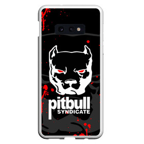 Чехол для Samsung S10E с принтом PITBULL SYNDICATE / ПИТБУДЬ , Силикон | Область печати: задняя сторона чехла, без боковых панелей | games. | pitbull syndicate | игры | питбудь синдикат | питбуль | разработчик игр | собака | эрик давидыч