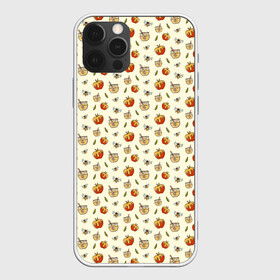 Чехол для iPhone 12 Pro Max с принтом Яблоки и мёд , Силикон |  | Тематика изображения на принте: apples | art | background | bees | drawings | honey | pattern | texture | арт | мед | паттерн | пчелы | рисунки | текстура | фон | яблоки