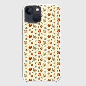 Чехол для iPhone 13 mini с принтом Яблоки и мёд ,  |  | apples | art | background | bees | drawings | honey | pattern | texture | арт | мед | паттерн | пчелы | рисунки | текстура | фон | яблоки