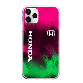 Чехол для iPhone 11 Pro матовый с принтом NEON HONDA | НЕОН ХОНДА , Силикон |  | auto | honda | neon | авто | автомобиль | анархия | зеленый | розовый | хонда