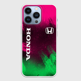 Чехол для iPhone 13 Pro с принтом NEON HONDA | НЕОН ХОНДА ,  |  | auto | honda | neon | авто | автомобиль | анархия | зеленый | розовый | хонда