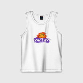 Детская майка хлопок с принтом Suns - The Valley ,  |  | basketball | mvp | nba | phoenix | sport | streetball | suns | аризона | баскетбол | игра | крис пол | мяч | нба | санс | спорт | стритбол | тренер | финикс | чемпион