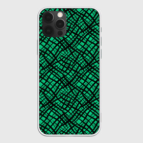 Чехол для iPhone 12 Pro Max с принтом Абстрактный зелено-черный узор , Силикон |  | абстрактный | зеленый | креативный камуфляж | линии | молодежный | полосатый | черный