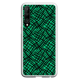 Чехол для Honor P30 с принтом Абстрактный зелено-черный узор , Силикон | Область печати: задняя сторона чехла, без боковых панелей | абстрактный | зеленый | креативный камуфляж | линии | молодежный | полосатый | черный