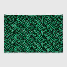 Флаг-баннер с принтом Абстрактный зелено-черный узор , 100% полиэстер | размер 67 х 109 см, плотность ткани — 95 г/м2; по краям флага есть четыре люверса для крепления | абстрактный | зеленый | креативный камуфляж | линии | молодежный | полосатый | черный