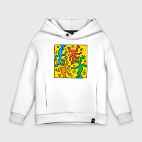 Детское худи Oversize хлопок с принтом Pop Art Keith 2 , френч-терри — 70% хлопок, 30% полиэстер. Мягкий теплый начес внутри —100% хлопок | боковые карманы, эластичные манжеты и нижняя кромка, капюшон на магнитной кнопке | pop art | искусство | картины | поп арт