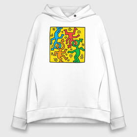 Женское худи Oversize хлопок с принтом Pop Art Keith 2 , френч-терри — 70% хлопок, 30% полиэстер. Мягкий теплый начес внутри —100% хлопок | боковые карманы, эластичные манжеты и нижняя кромка, капюшон на магнитной кнопке | Тематика изображения на принте: pop art | искусство | картины | поп арт