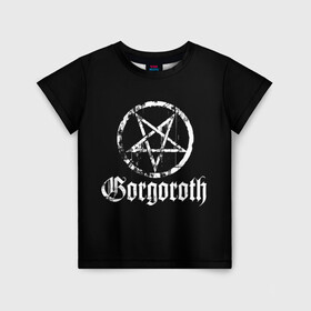 Детская футболка 3D с принтом Gorgoroth , 100% гипоаллергенный полиэфир | прямой крой, круглый вырез горловины, длина до линии бедер, чуть спущенное плечо, ткань немного тянется | blackmetal | gorgoroth | metal | rock | блэк метал | горгоротх | группы | рок | роцк