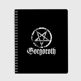 Тетрадь с принтом Gorgoroth , 100% бумага | 48 листов, плотность листов — 60 г/м2, плотность картонной обложки — 250 г/м2. Листы скреплены сбоку удобной пружинной спиралью. Уголки страниц и обложки скругленные. Цвет линий — светло-серый
 | Тематика изображения на принте: blackmetal | gorgoroth | metal | rock | блэк метал | горгоротх | группы | рок | роцк