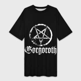 Платье-футболка 3D с принтом Gorgoroth ,  |  | Тематика изображения на принте: blackmetal | gorgoroth | metal | rock | блэк метал | горгоротх | группы | рок | роцк