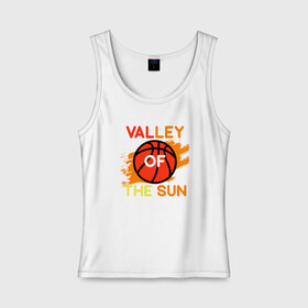 Женская майка хлопок с принтом Valley Of The Sun , 95% хлопок, 5% эластан |  | basketball | mvp | nba | phoenix | sport | streetball | suns | аризона | баскетбол | игра | крис пол | мяч | нба | санс | спорт | стритбол | тренер | финикс | чемпион