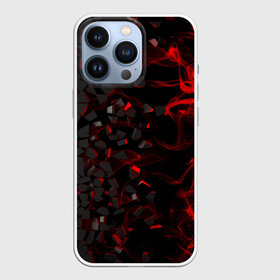 Чехол для iPhone 13 Pro с принтом 3Д Разлом | 3D Плиты и огонь ,  |  | 3d | 3д | flame | flames | howl | neon | pattern | steel | броня | взрыв | вода | вулкан | геометрия | дым | каменная | камни | камуфляж | красный | многоугольники | неон | неоновые | огонь | паттерн | пламя | плиты | разлом