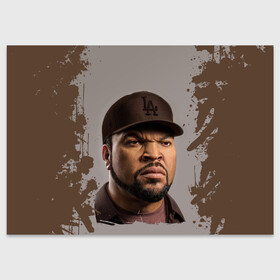 Поздравительная открытка с принтом Ice Cube | Айс Куб (Z) , 100% бумага | плотность бумаги 280 г/м2, матовая, на обратной стороне линовка и место для марки
 | ice cube | oshea jackson | rap | айс куб | айс кьюб | реп | репер | рэпер | хип хоп