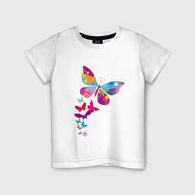 Детская футболка хлопок с принтом Такие как моя душа , 100% хлопок | круглый вырез горловины, полуприлегающий силуэт, длина до линии бедер | бабочки | крылатые | крылья | насекомые | палитра красок | такие как моя душа