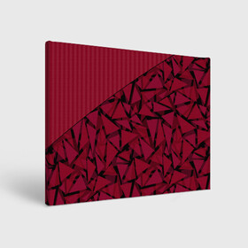 Холст прямоугольный с принтом Красный комбинированный узор  , 100% ПВХ |  | Тематика изображения на принте: абстрактный | в полоску | геометрический | красный | полосатый | современный