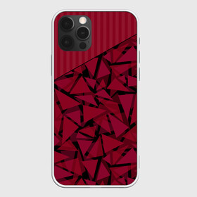 Чехол для iPhone 12 Pro Max с принтом Красный комбинированный узор  , Силикон |  | абстрактный | в полоску | геометрический | красный | полосатый | современный