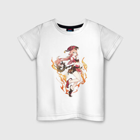 Детская футболка хлопок с принтом Янь Фэй в деле , 100% хлопок | круглый вырез горловины, полуприлегающий силуэт, длина до линии бедер | арт | ли юэ | огонь | пиро | пламя | рисунок | юрист | юрист ли юэ | ян фей | янь фэй