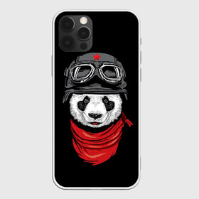 Чехол для iPhone 12 Pro Max с принтом Панда Танкист  , Силикон |  | animal | funny | panda | военный | животные | звери | милые | очки | панда | прикол | хипстер