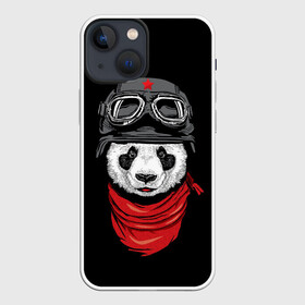 Чехол для iPhone 13 mini с принтом Панда Танкист ,  |  | animal | funny | panda | военный | животные | звери | милые | очки | панда | прикол | хипстер