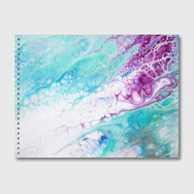 Альбом для рисования с принтом Цветная морская пена , 100% бумага
 | матовая бумага, плотность 200 мг. | Тематика изображения на принте: абстракция | волна | море | мрамор | пена | пузыри