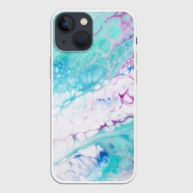 Чехол для iPhone 13 mini с принтом Цветная морская пена ,  |  | абстракция | волна | море | мрамор | пена | пузыри