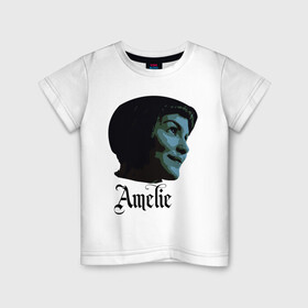 Детская футболка хлопок с принтом Амели , 100% хлопок | круглый вырез горловины, полуприлегающий силуэт, длина до линии бедер | актриса | амели | голова. | поп арт | фильм