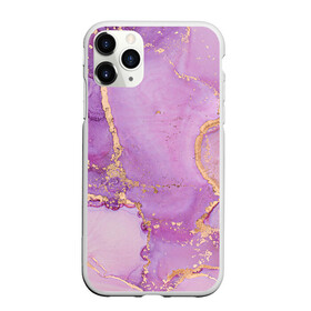 Чехол для iPhone 11 Pro матовый с принтом Сиреневые разводы краски , Силикон |  | абстракция | блестки | градиент | золото | разводы краски
