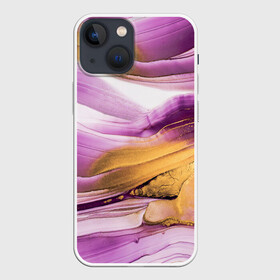 Чехол для iPhone 13 mini с принтом Наслоение красок ,  |  | fluid art | абстракция | золото | краска | полосы | слои