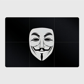 Магнитный плакат 3Х2 с принтом Guy Fawkes , Полимерный материал с магнитным слоем | 6 деталей размером 9*9 см | белый | бородка | гай фокс | лицо | маска | усы | черный