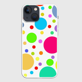 Чехол для iPhone 13 mini с принтом Polka dot ,  |  | dotted | в горошек | зелёный | красный | разноцветный | синий | узор