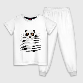 Детская пижама хлопок с принтом МАЛЫШ ПАНДА , 100% хлопок |  брюки и футболка прямого кроя, без карманов, на брюках мягкая резинка на поясе и по низу штанин
 | baby | bear | china | honey | little | panda | sweet | texture | иллюзия | китай | малыш | медведь | милый | мишка | няшка | панда | текстуры