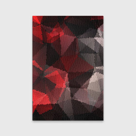 Обложка для паспорта матовая кожа с принтом Серо-красная абстракция  , натуральная матовая кожа | размер 19,3 х 13,7 см; прозрачные пластиковые крепления | Тематика изображения на принте: абстрактный | красный | креативный | модный | мозаичный узор | серый | текстура