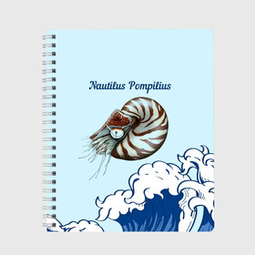 Тетрадь с принтом Nautilus Pompilius океан , 100% бумага | 48 листов, плотность листов — 60 г/м2, плотность картонной обложки — 250 г/м2. Листы скреплены сбоку удобной пружинной спиралью. Уголки страниц и обложки скругленные. Цвет линий — светло-серый
 | Тематика изображения на принте: nau | nautilus pompilius | альбом | ассоциация | внуки энгельса | вячеслав бутусов | группа | настя | нау | наутилус | наутилус помпилиус | наутилусы | нп | рок | русский | советский | урфин джюс | ю питер