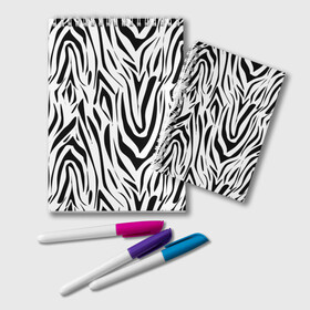 Блокнот с принтом Черно-белая зебра , 100% бумага | 48 листов, плотность листов — 60 г/м2, плотность картонной обложки — 250 г/м2. Листы скреплены удобной пружинной спиралью. Цвет линий — светло-серый
 | Тематика изображения на принте: зебра | модный | молодежный | популярный | современный | тигровый | тренд | черно белый