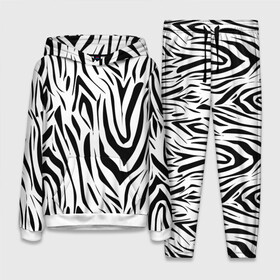 Женский костюм 3D (с толстовкой) с принтом Черно белая зебра ,  |  | зебра | модный | молодежный | популярный | современный | тигровый | тренд | черно белый