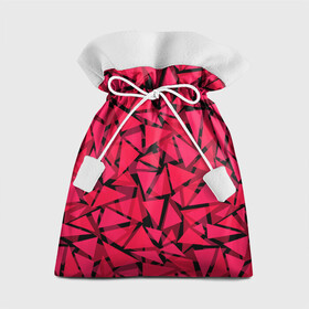 Подарочный 3D мешок с принтом Красно-черный полигональный , 100% полиэстер | Размер: 29*39 см | Тематика изображения на принте: абстрактный | алый | геометрический | детский | красный | молодежный | современный | текстура | треугольники | узор